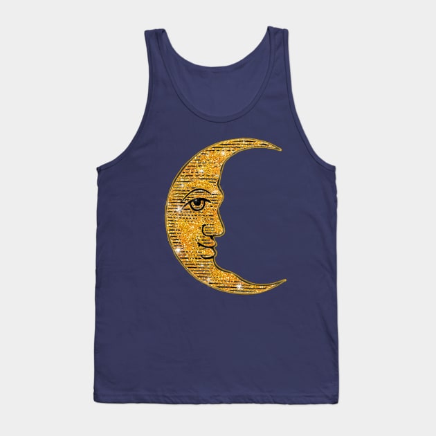 Glittery Effect Moon Man Tank Top by Scarebaby